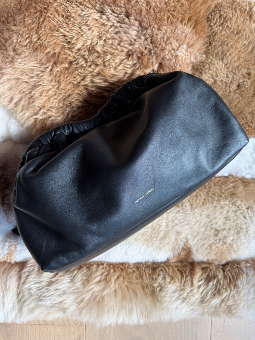 Mansur Gavriel Black Leather Cloud Clutch